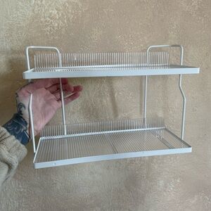 White Metal Two-Tier Shelf